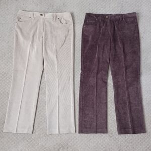 Women's Larry Levine Stretch Corduroy Trousers (BUNDLE of 2)